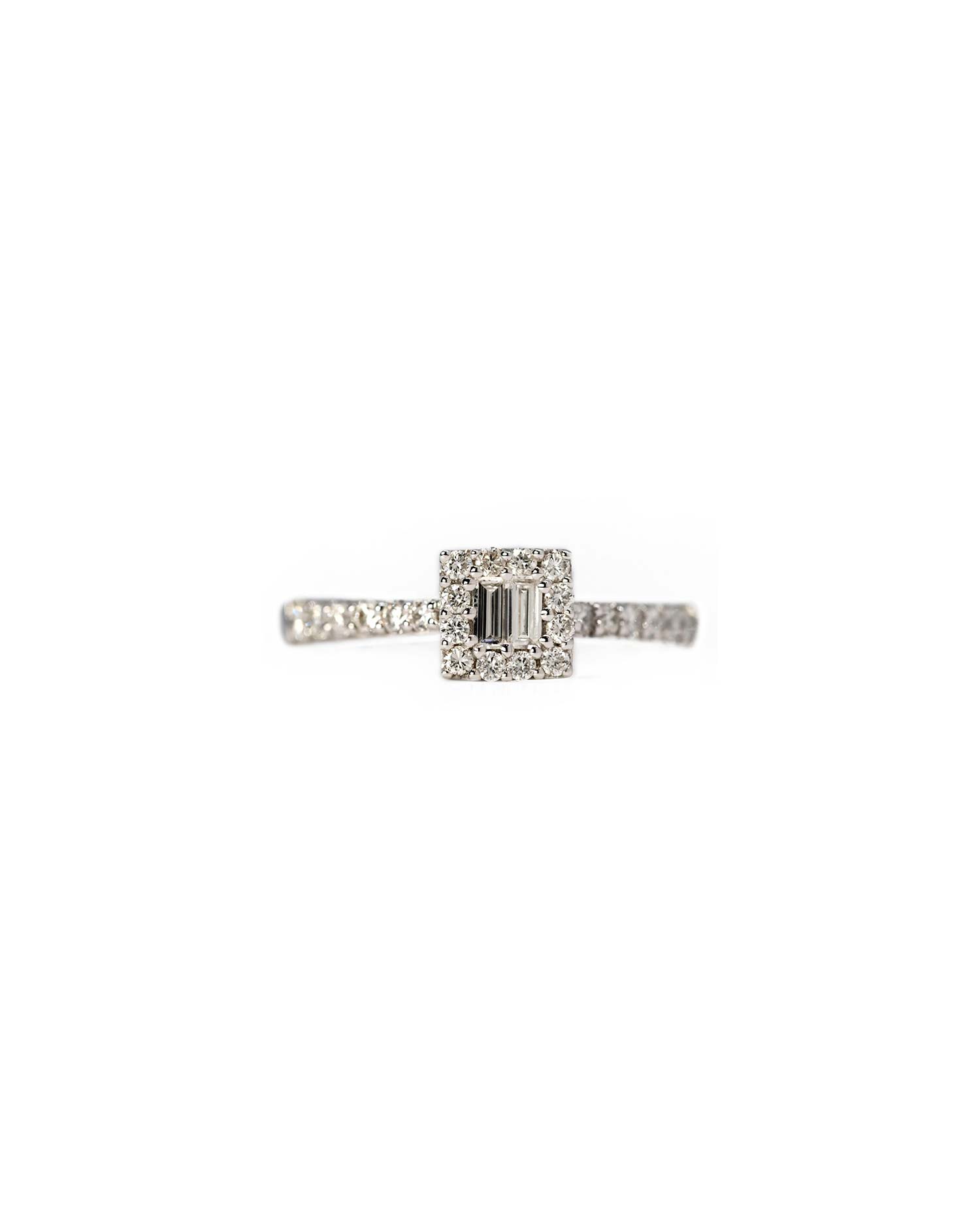 Anillo Oro Blanco Diamantes