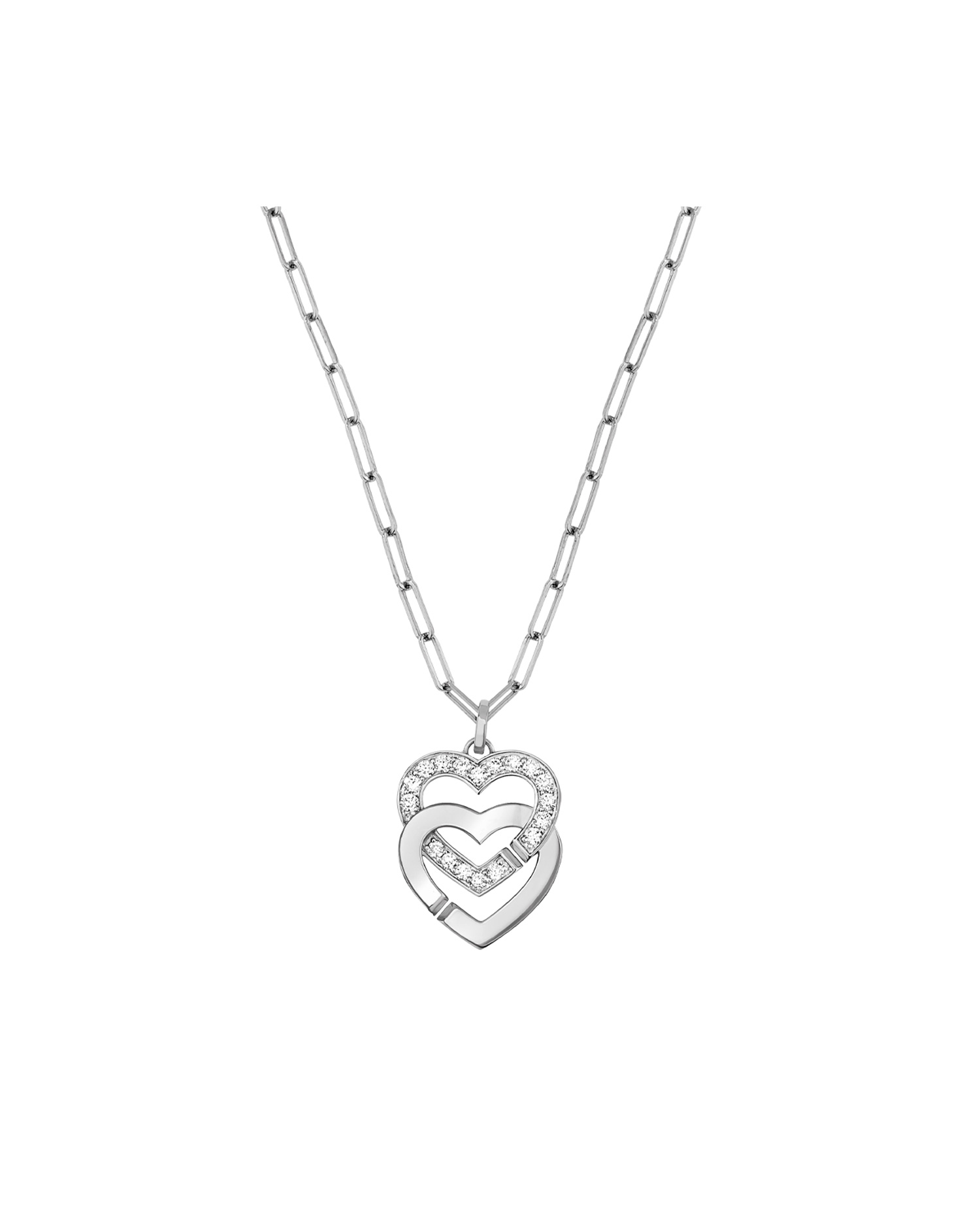 Colgante con cadena Double Cœurs R15 745312