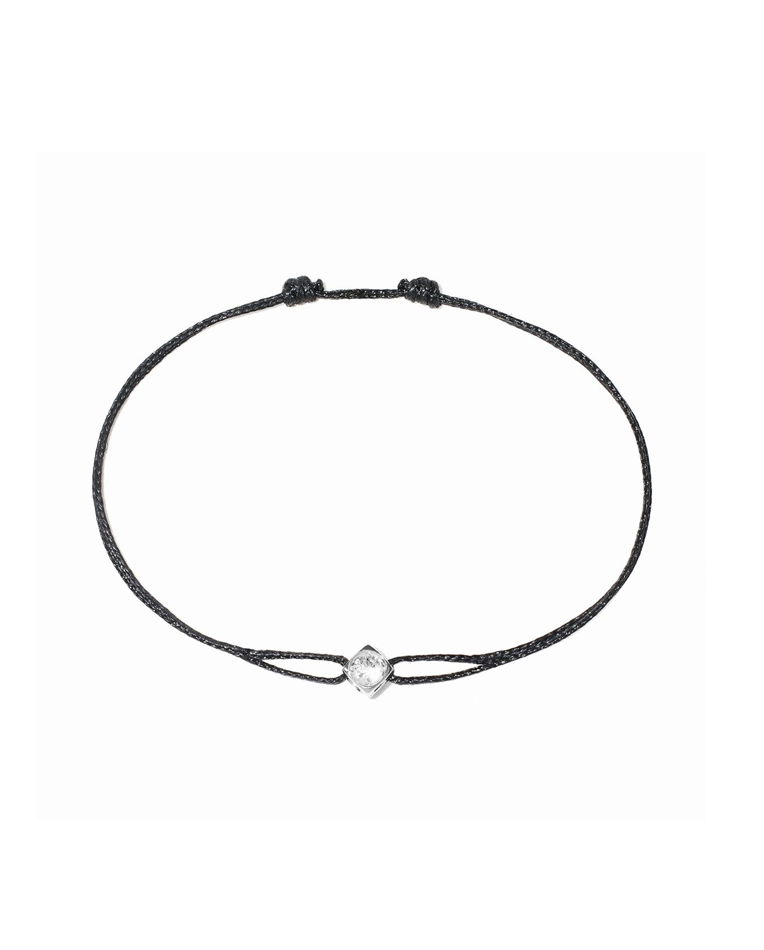 Pulsera cordón Le Cube Diamant oro blanco y diamante