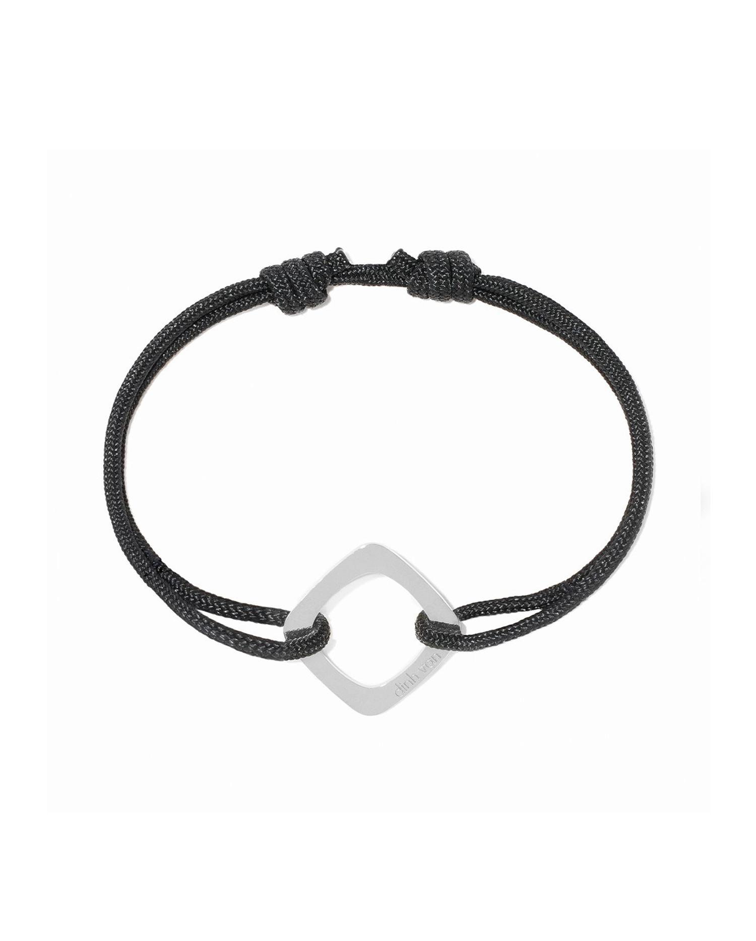 Pulsera cordón Impression modelo grande oro blanco