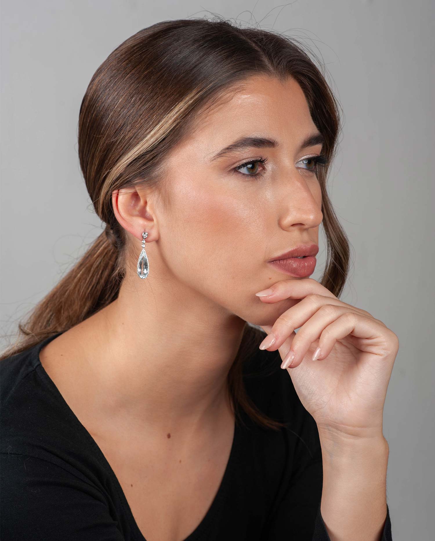 Pendientes Aguamarina Diamantes