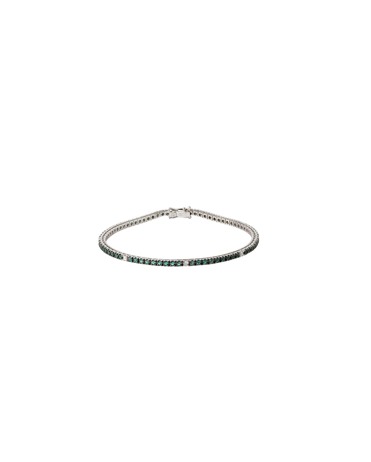 Pulsera Oro Blanco con Esmeraldas