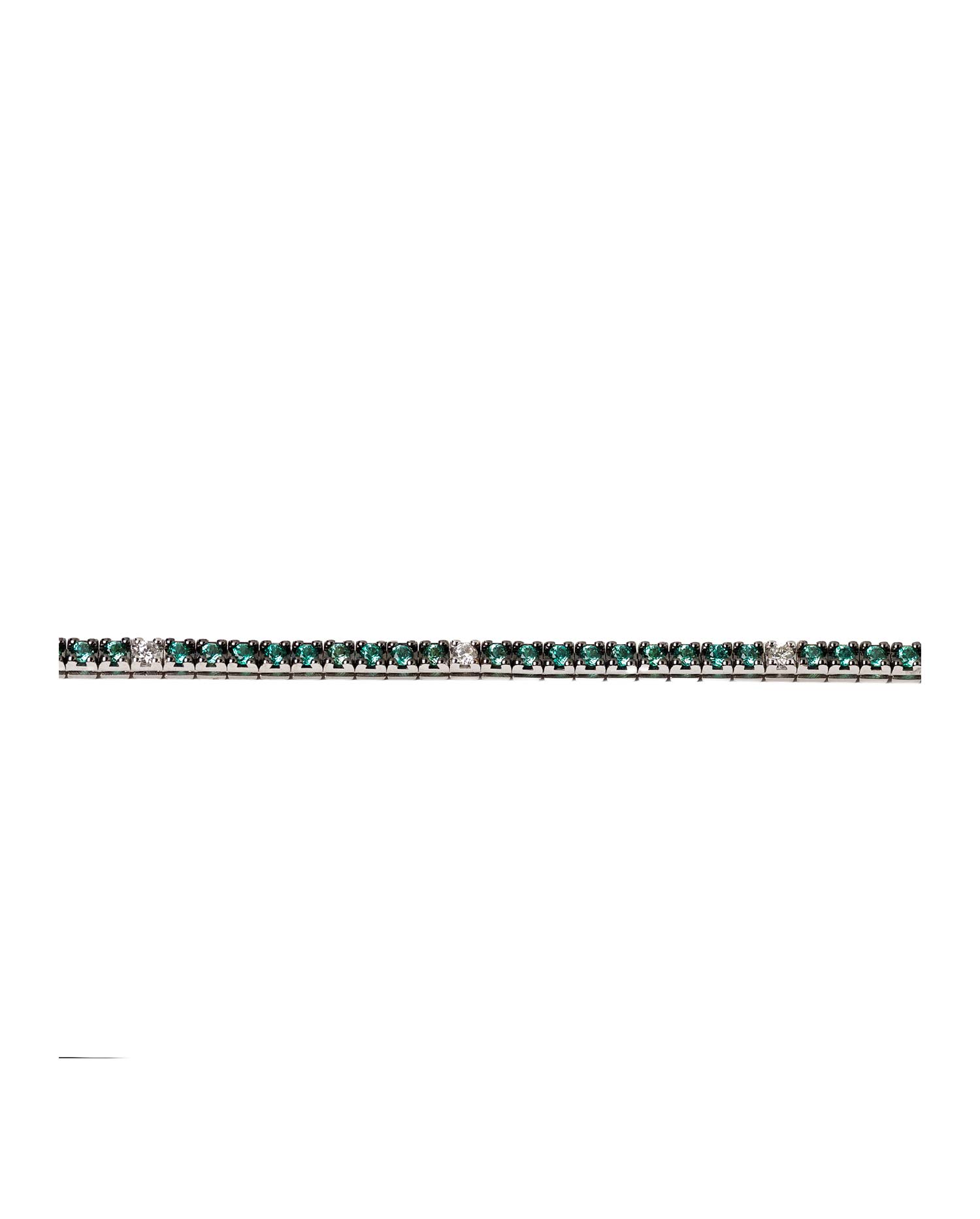 Pulsera Oro Blanco con Esmeraldas