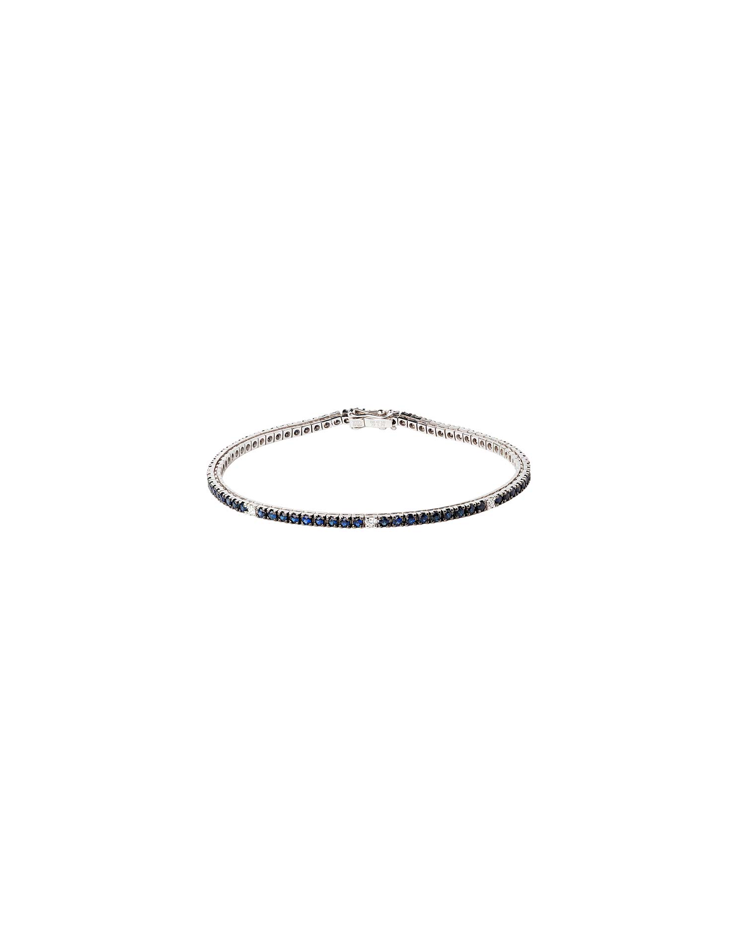 Pulsera Oro Blanco con Zafiros.