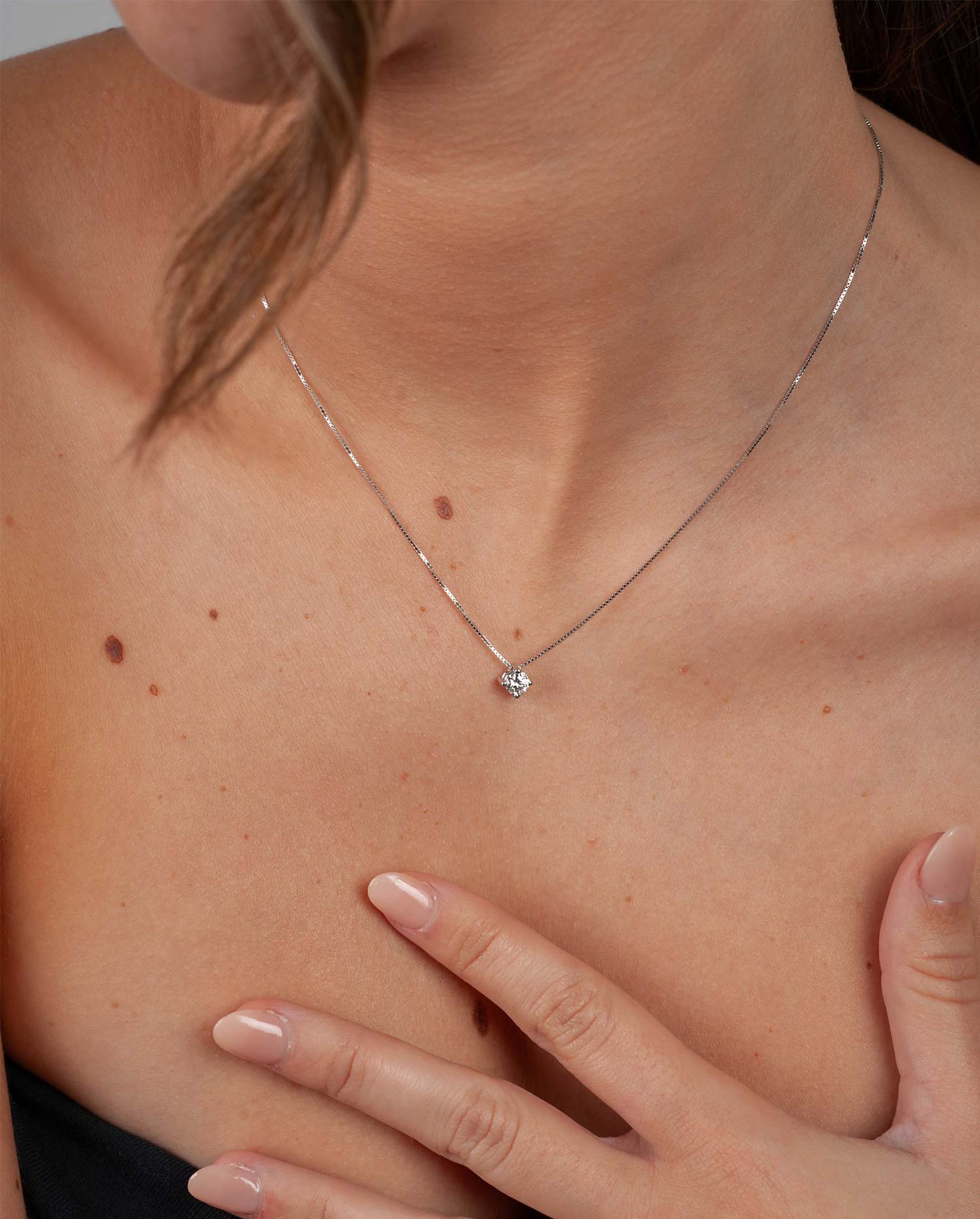 Colgante Oro Blanco con Diamante