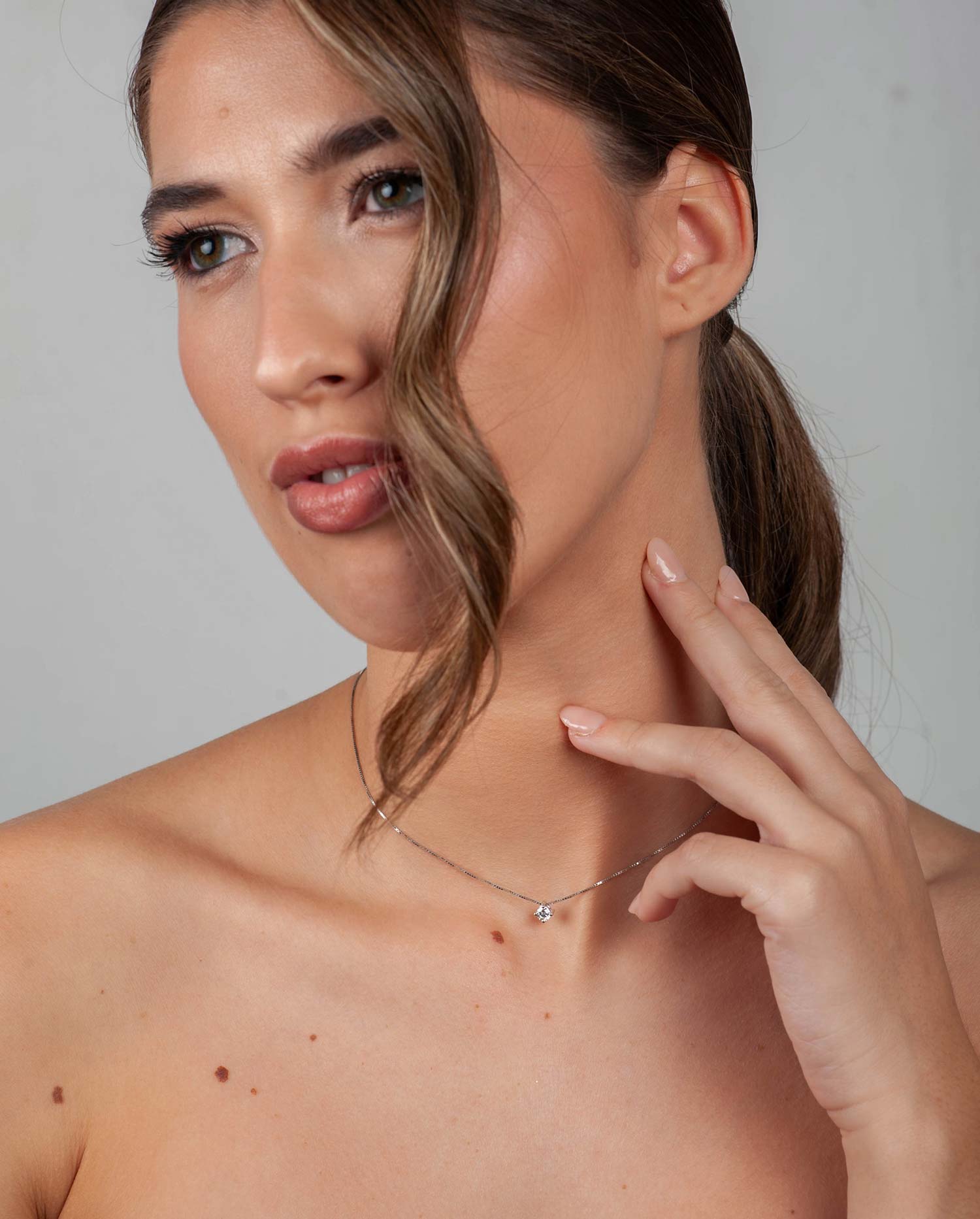Colgante Oro Blanco con Diamante