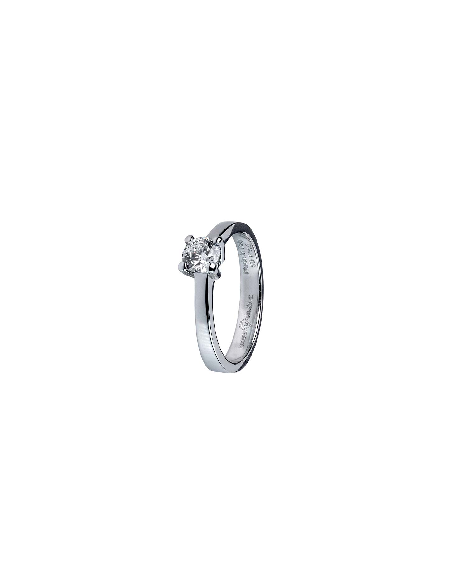 Anillo Oro Blanco con Diamante