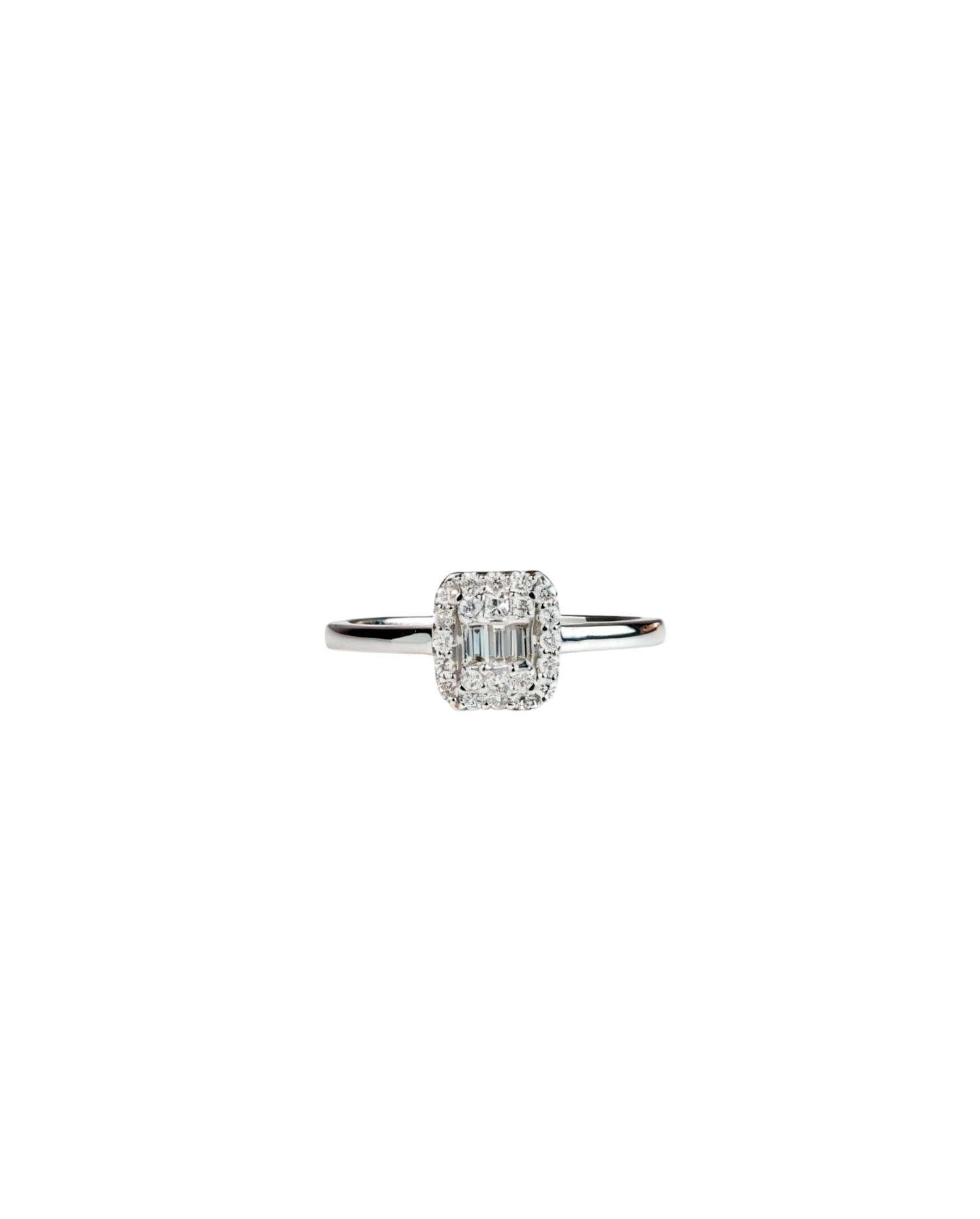 Anillo Oro Blanco con Diamantes