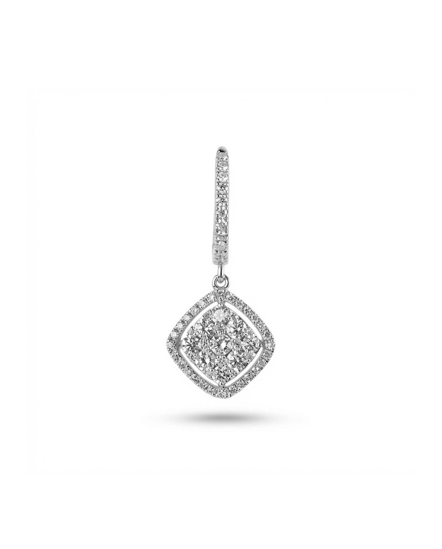 Pendientes Oro Blanco con Diamantes.