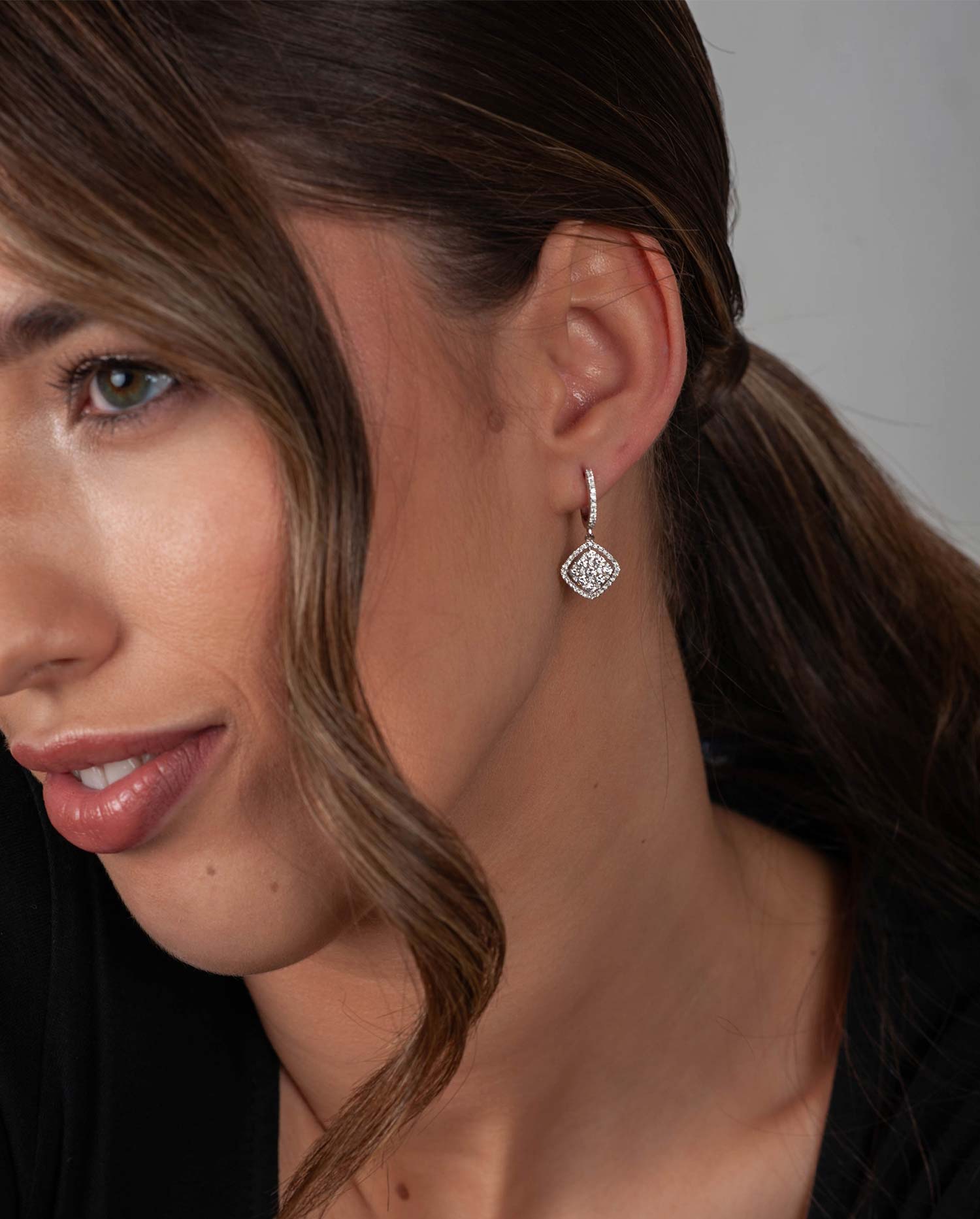 Pendientes Oro Blanco con Diamantes