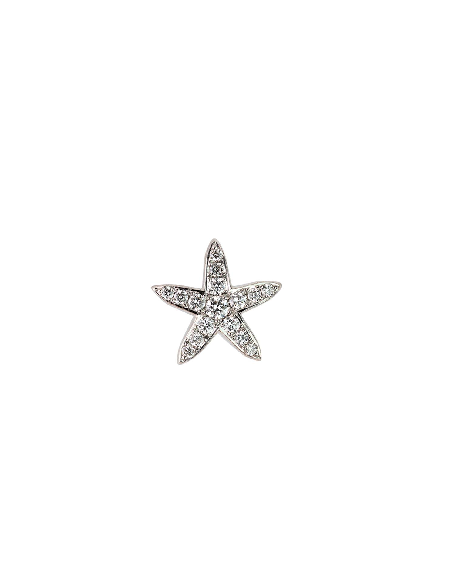 Pendientes Estrella Oro Blanco y Diamantes.