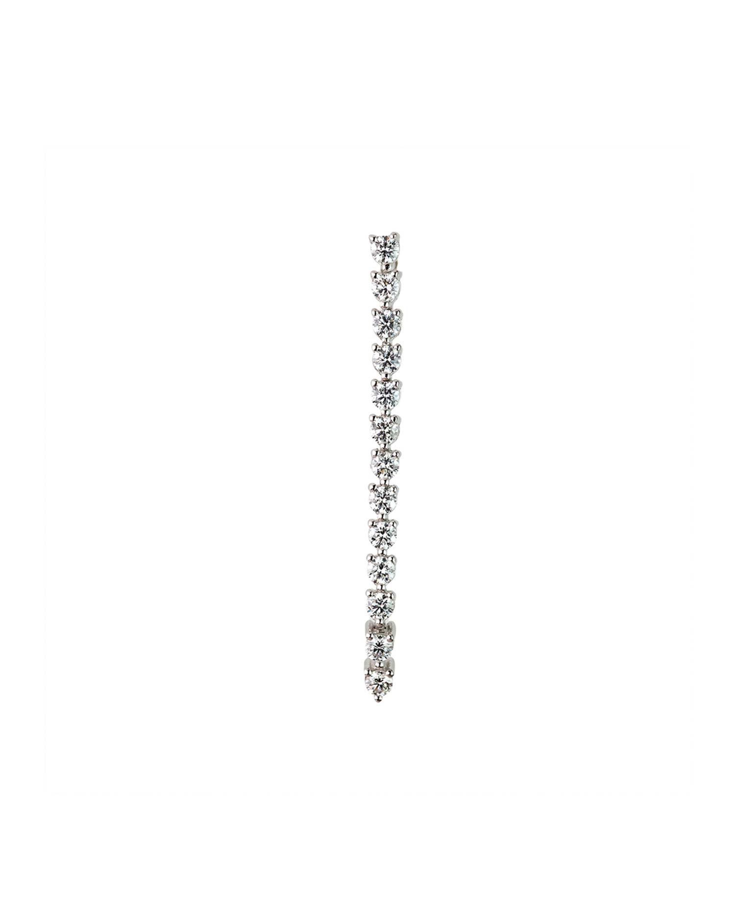 Pendientes Largos Oro Blanco con Diamantes.