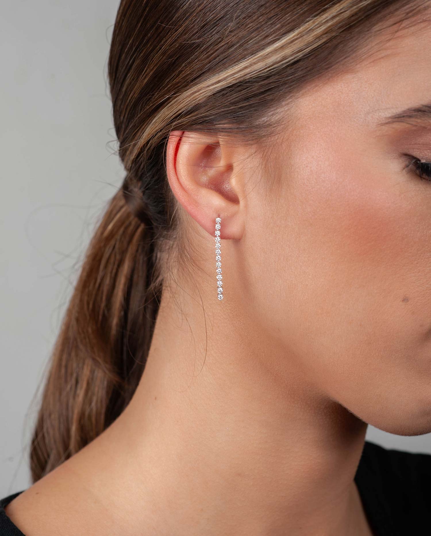 Pendientes Oro Blanco con Diamantes.