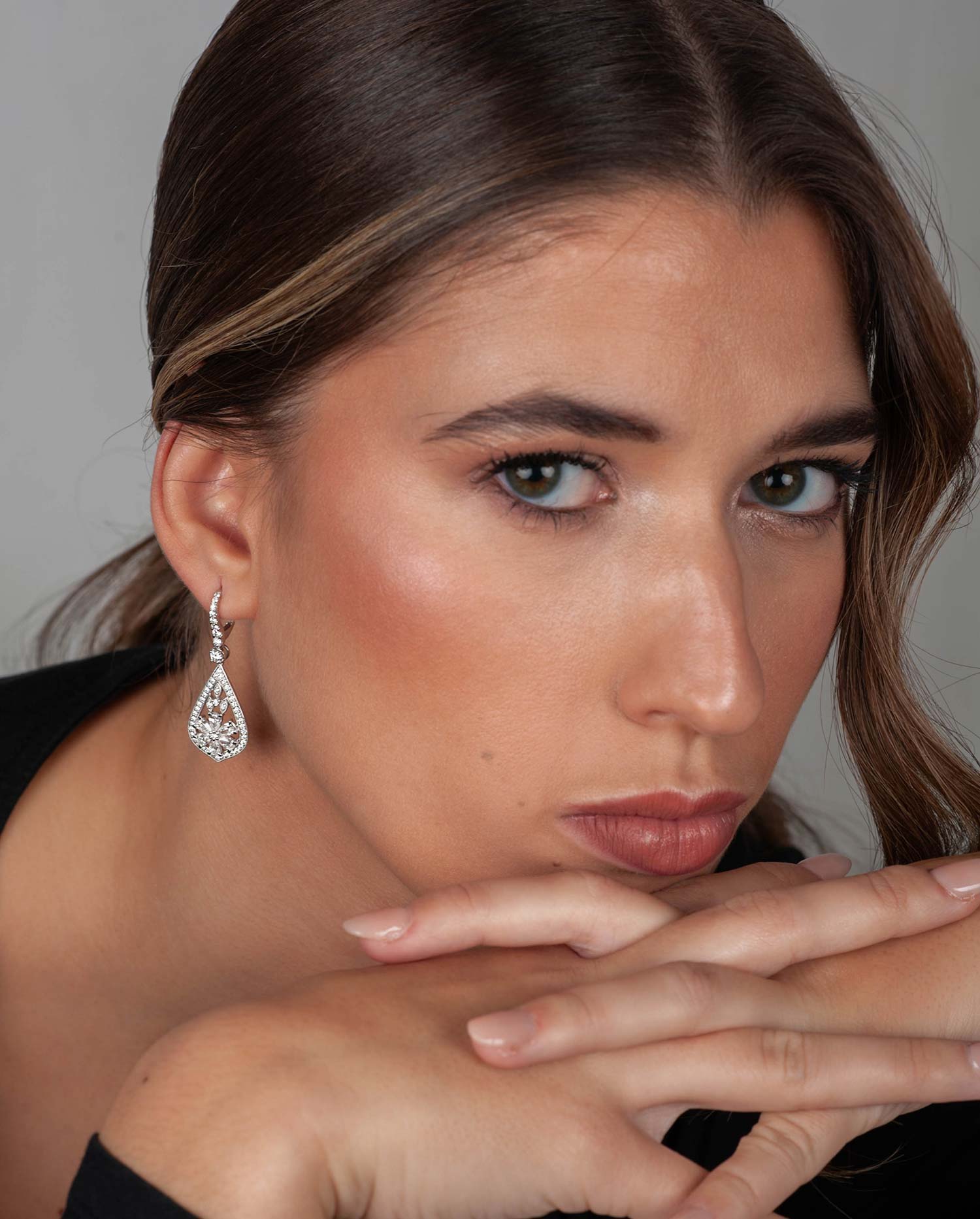 Pendientes Oro Blanco con Diamantes.