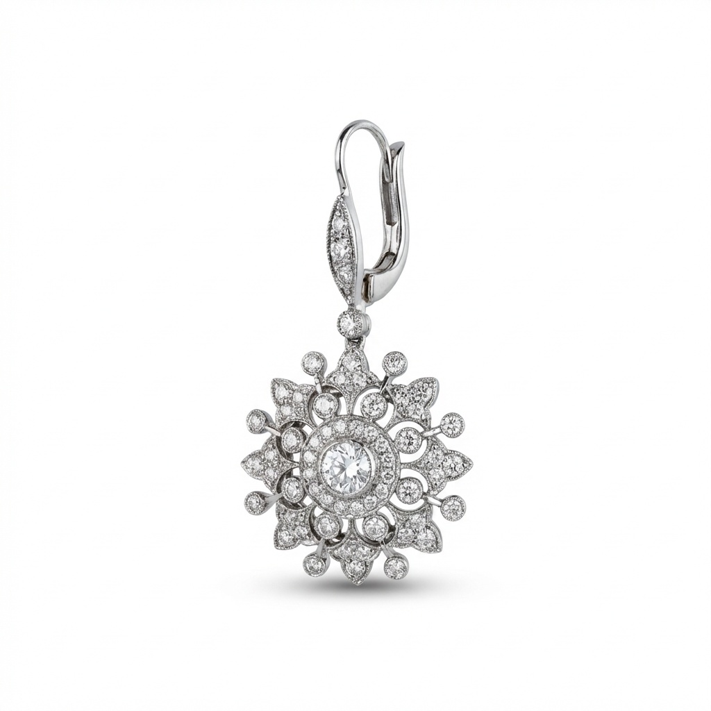 Pendientes Oro Blanco con Diamantes