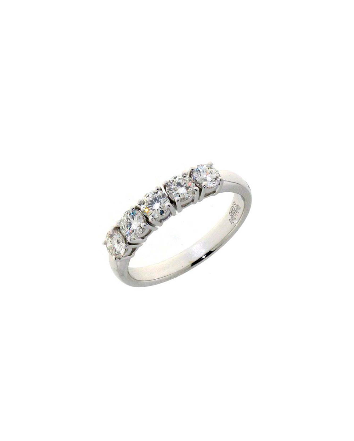 Anillo Oro Blanco Diamantes.