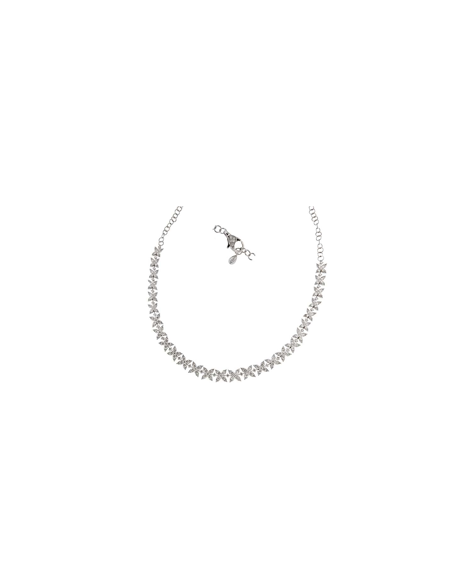 Collar Oro Blanco Diamantes