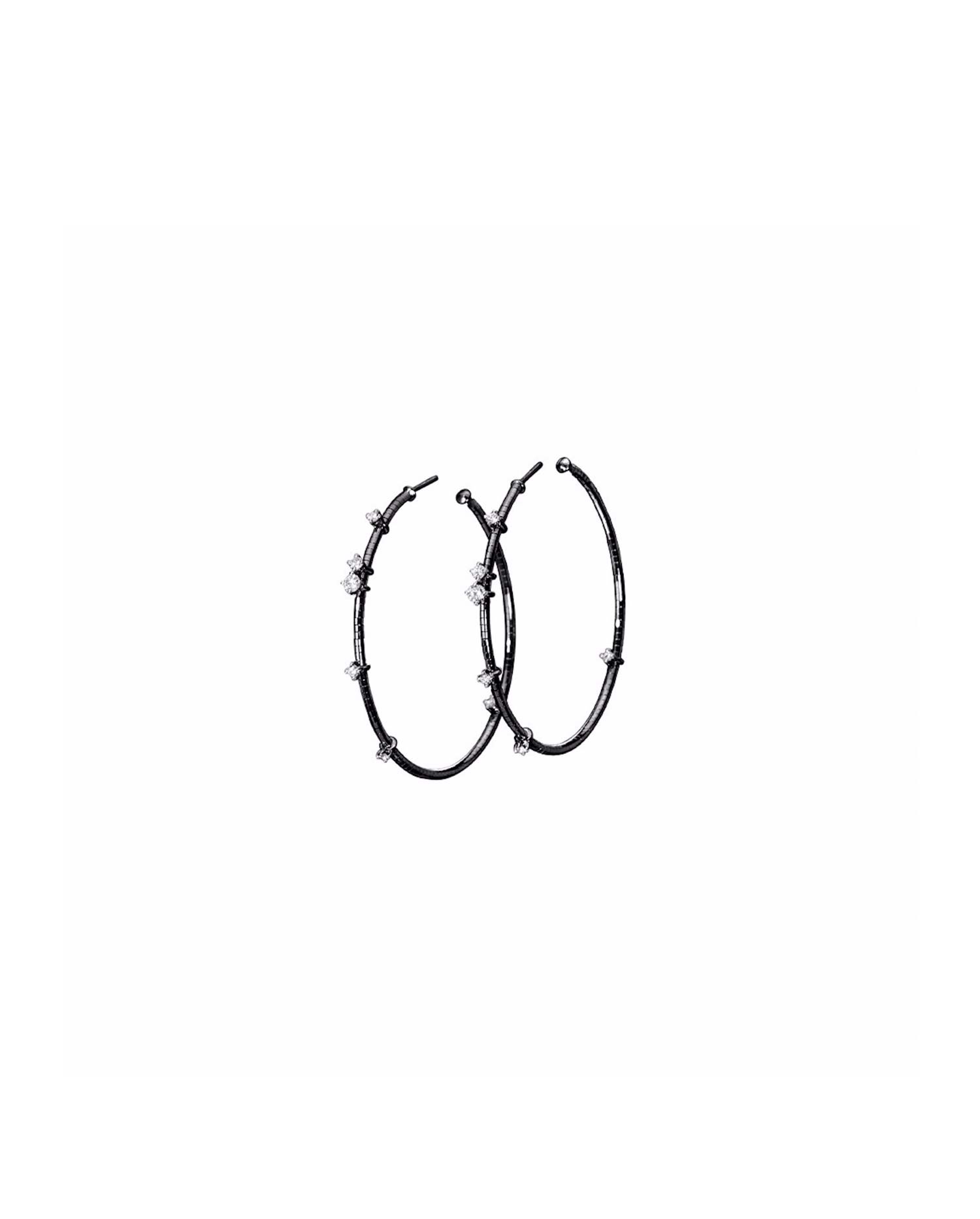 Pendientes Oro Negro Diamantes